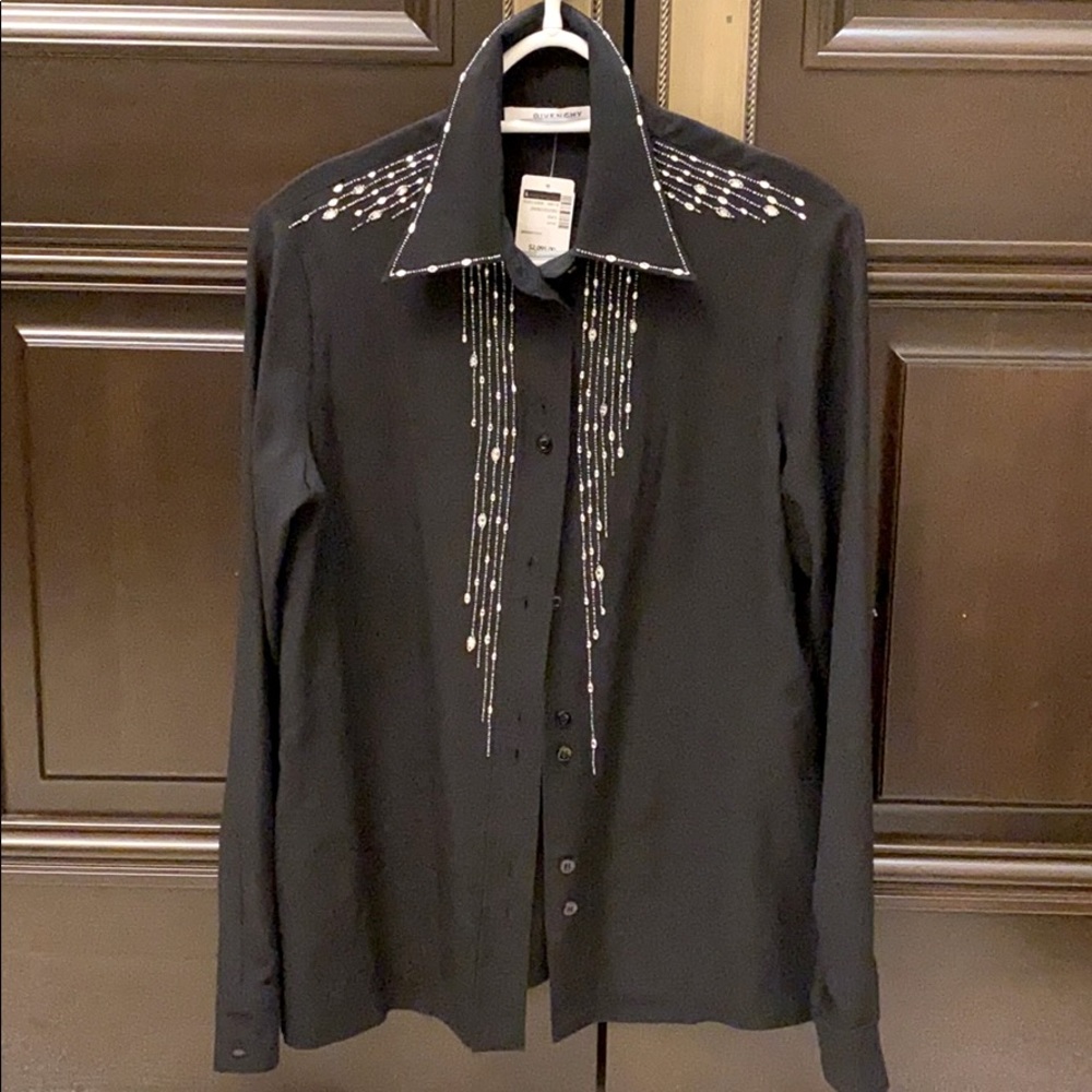Givenchy crystal silk shirts